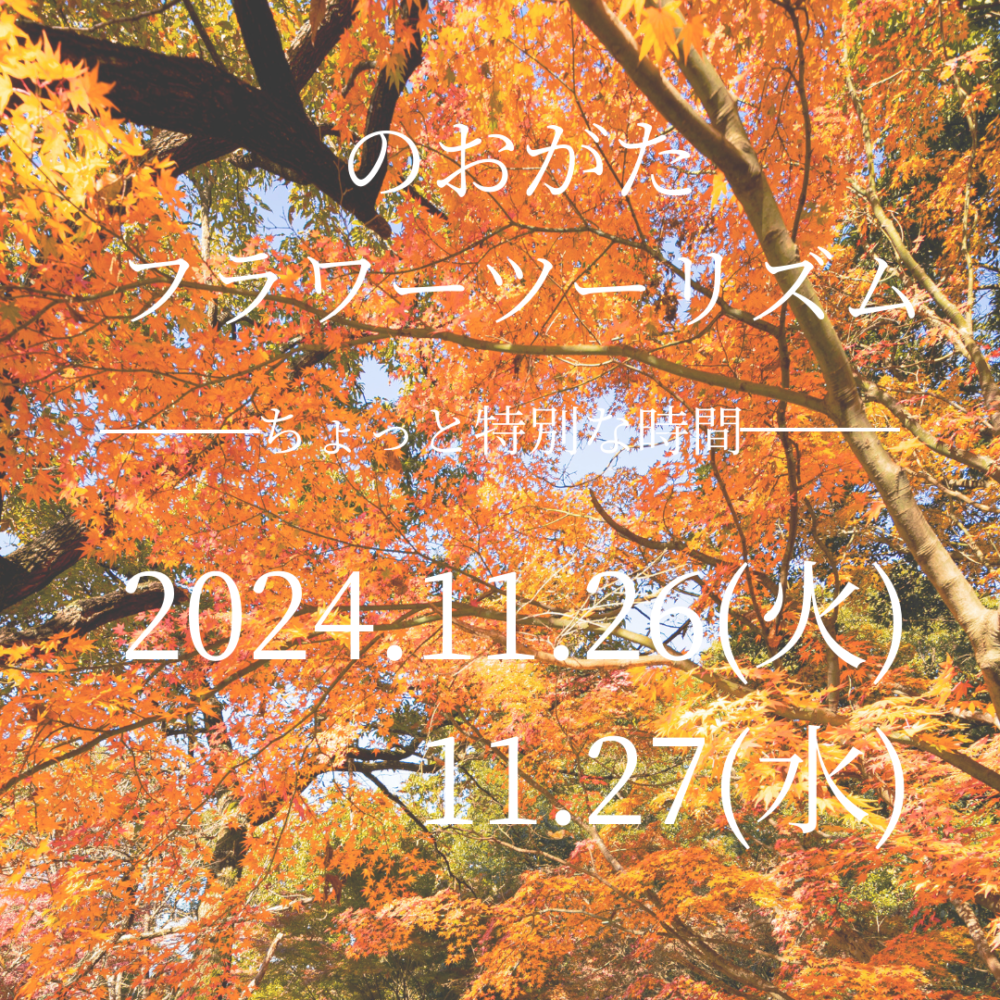 【11/26(火)・27(水)】申込要<br>のおがたフラワーツーリズム<br>フラワーレストラン